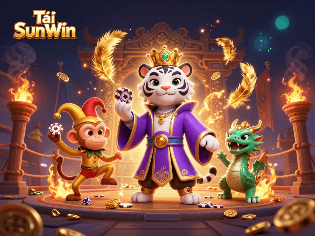 Tải SunWin brings fortune to gamblers with lively 3D characters in a vibrant casino setting.