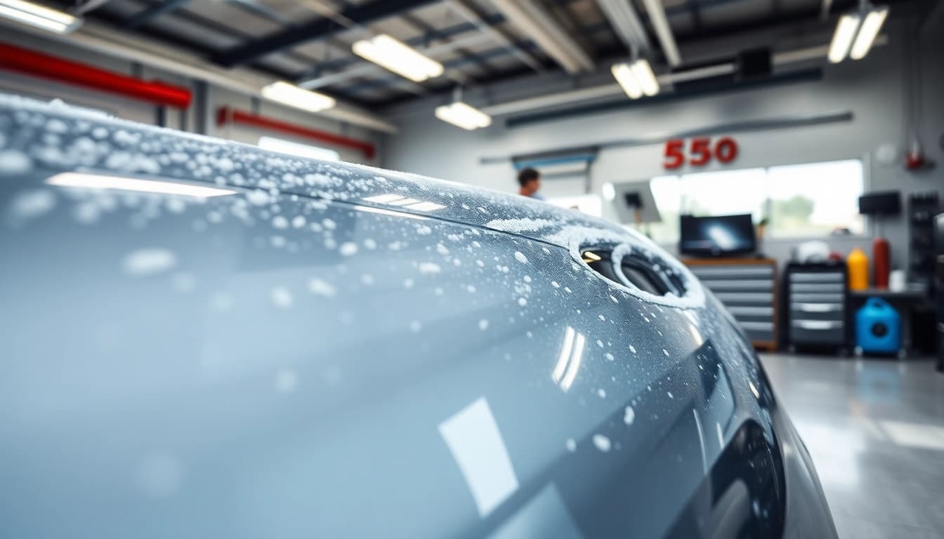 Detailing für Fahrzeugaufbereitung vor Leasingrückgabe in einer professionellen Garage.