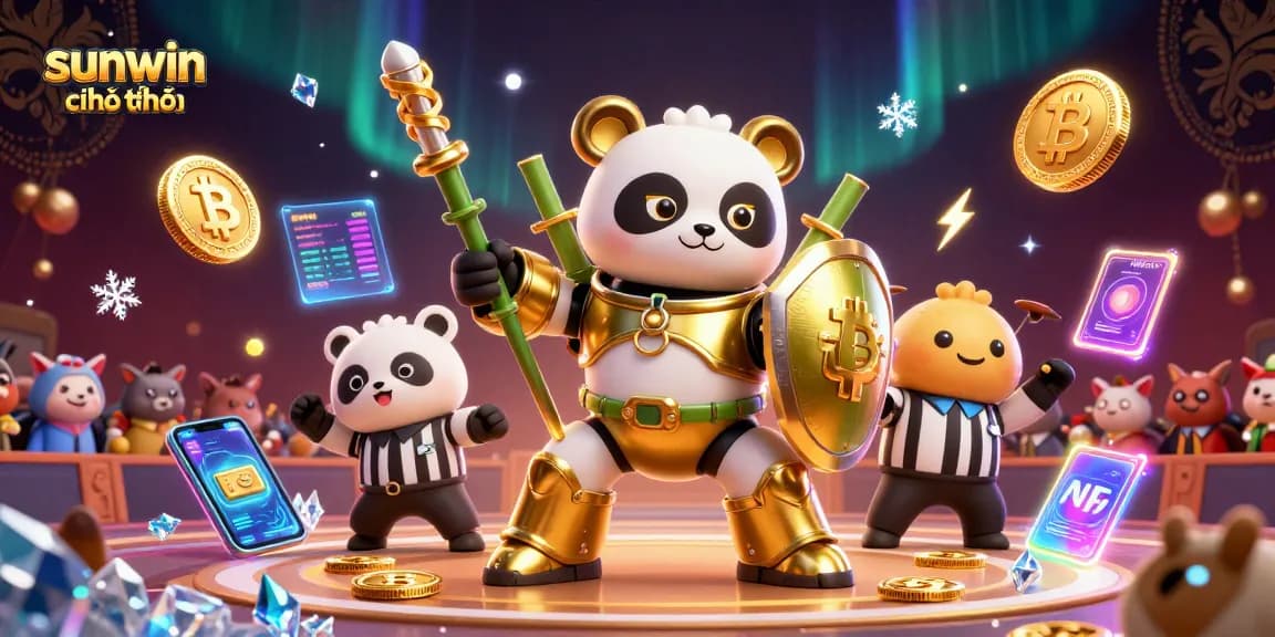 Experience vibrant betting strategies at sunwin chính thức with an engaging mech-suit panda illustration.