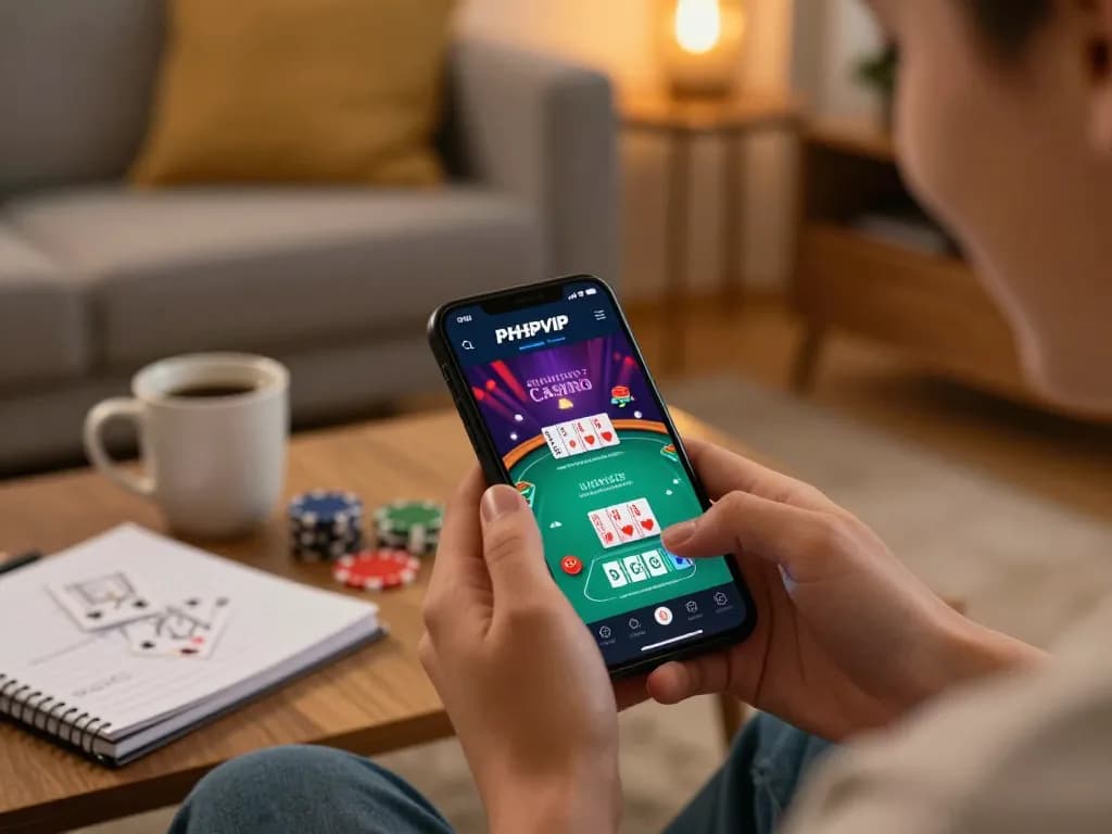 Engaging online gameplay with PHPVIP app on smartphone displaying thrilling poker game.