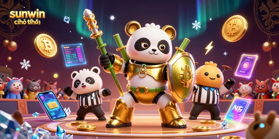 Experience vibrant betting strategies at sunwin chính thức with an engaging mech-suit panda illustration.