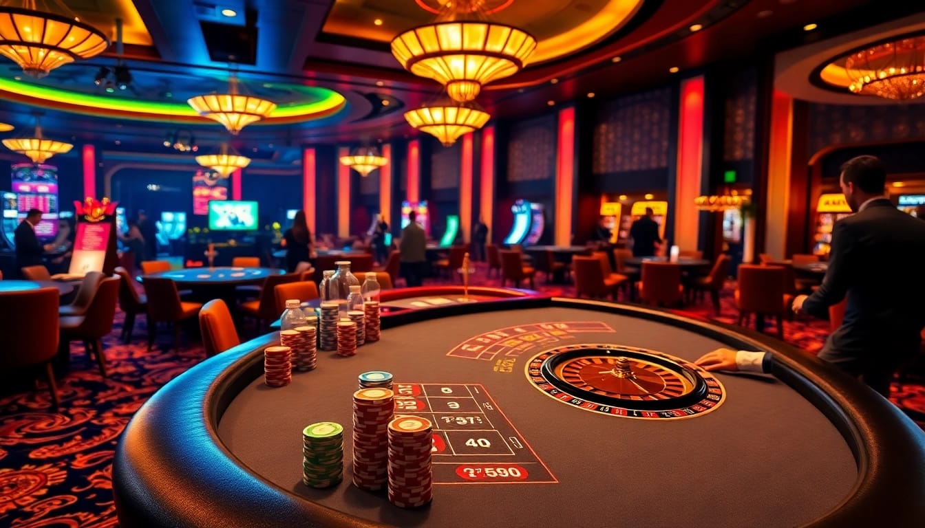 Online casino játékok közben, színes zsetonok és izgalmas atmoszféra.