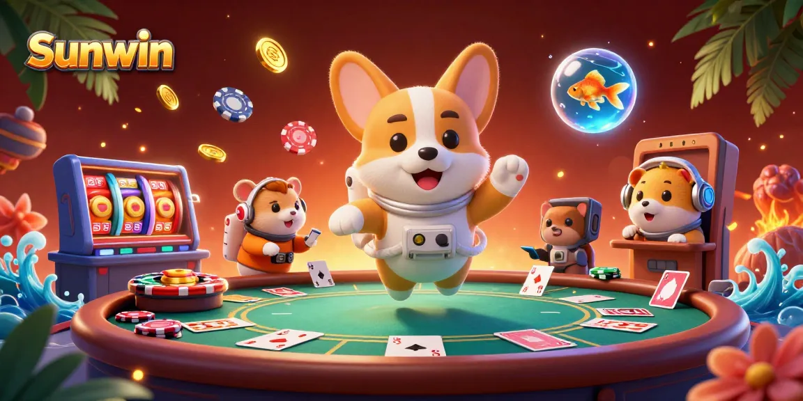 Engage in thrilling gameplay at Sunwin with 3D casino characters and vibrant game elements.