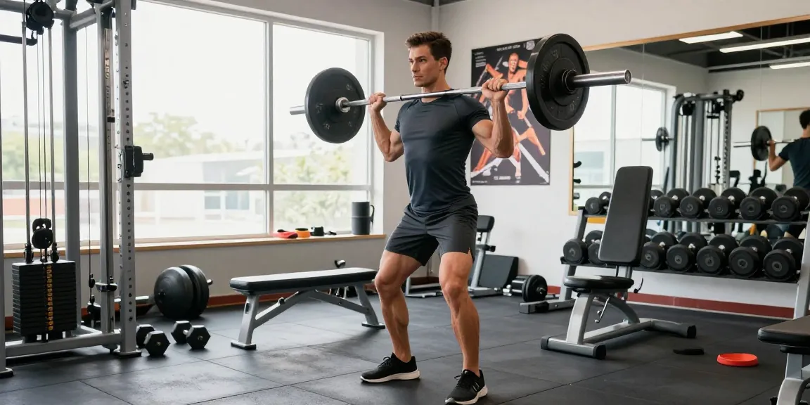 Medi Pharma Steroid Shop: Fitness-Enthusiast beim Krafttraining mit Gewicht und motivierender Atmosphäre im modernen Fitnessstudio.
