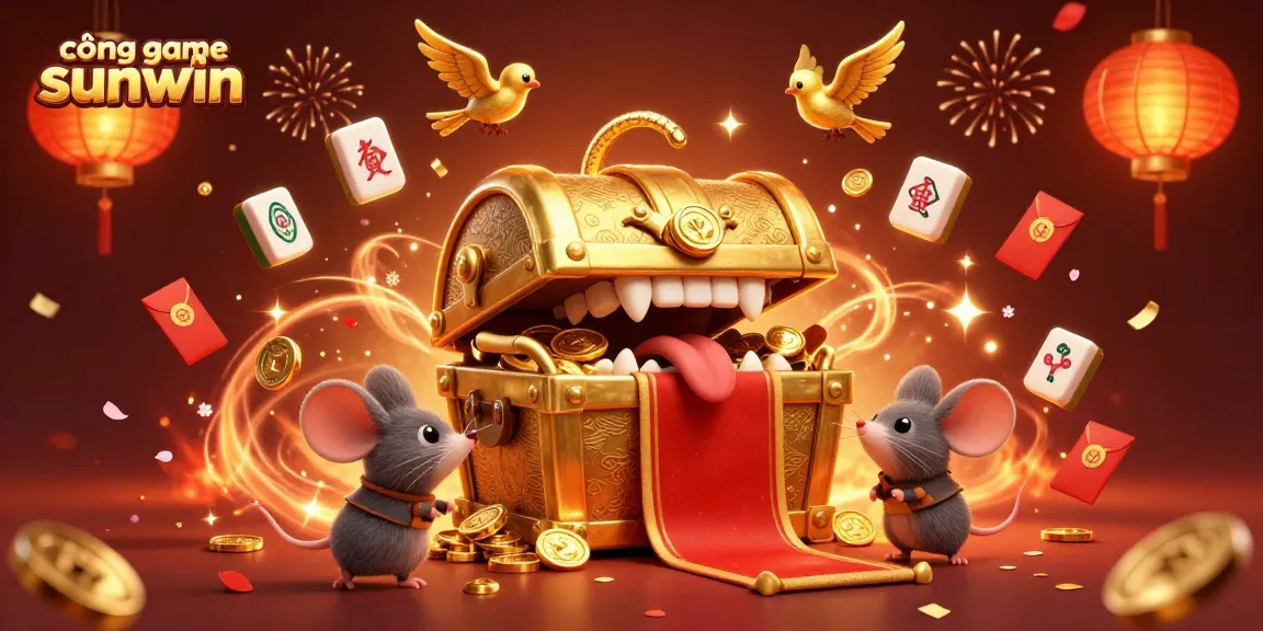 Engage with cổng game sunwin as whimsical mice discover a treasure in this vibrant casino illustration.