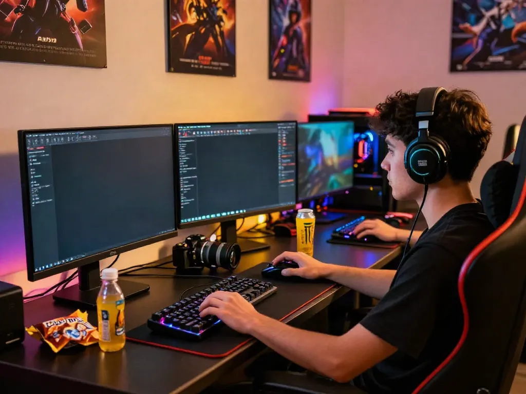 Engaged player experiencing DA88 gaming online with immersive setup and vibrant lighting